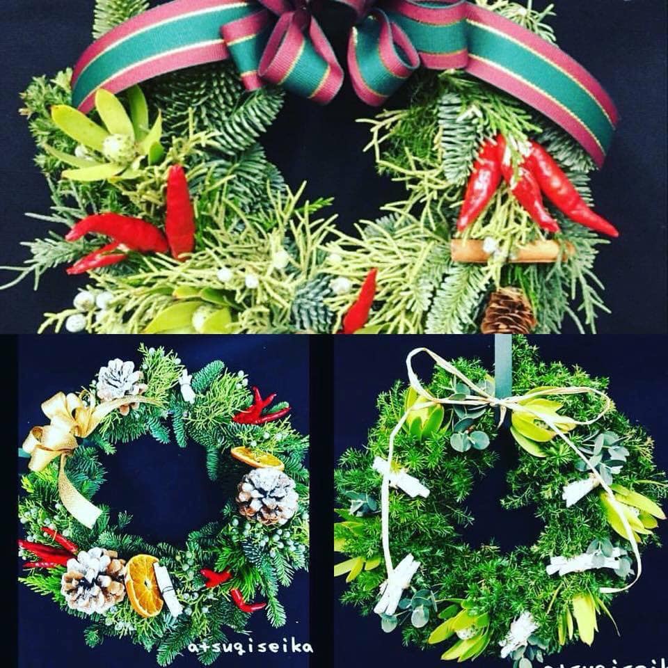 12月7日(金)生花クリスマスリース手作り体験【Cafe4分休符】